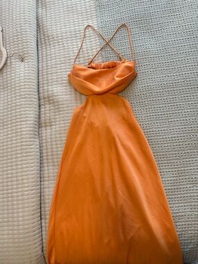 Princess Polly Orange Cutout Maxi Dress with Spaghetti Straps